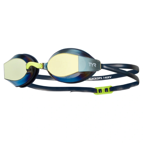 TYR ADULTS BLACK OPS 140 EV MIRRORED RACING GOGGLES // GOLD/NAVY