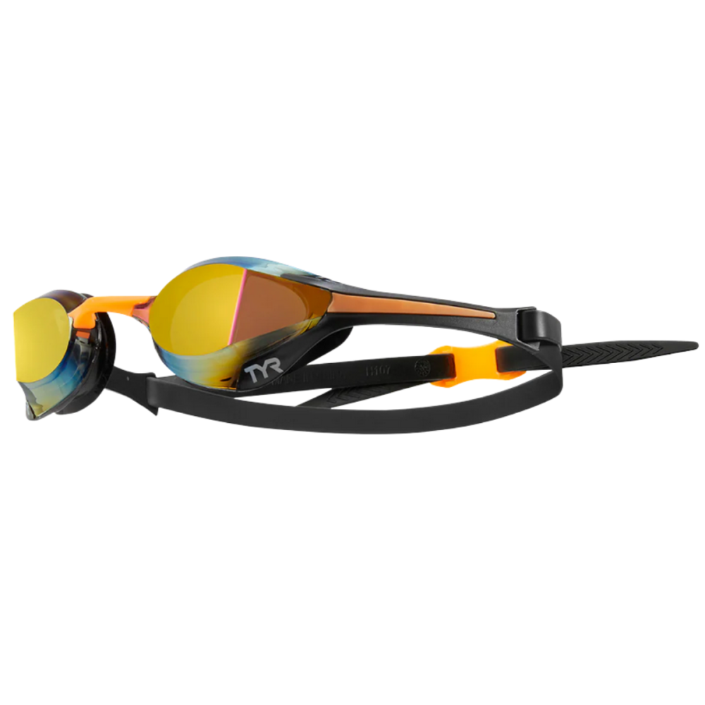 TYR ADULT TRACER-X ELITE MIRRORED RACING GOGGLES // GOLD-ORANGE-BLACK