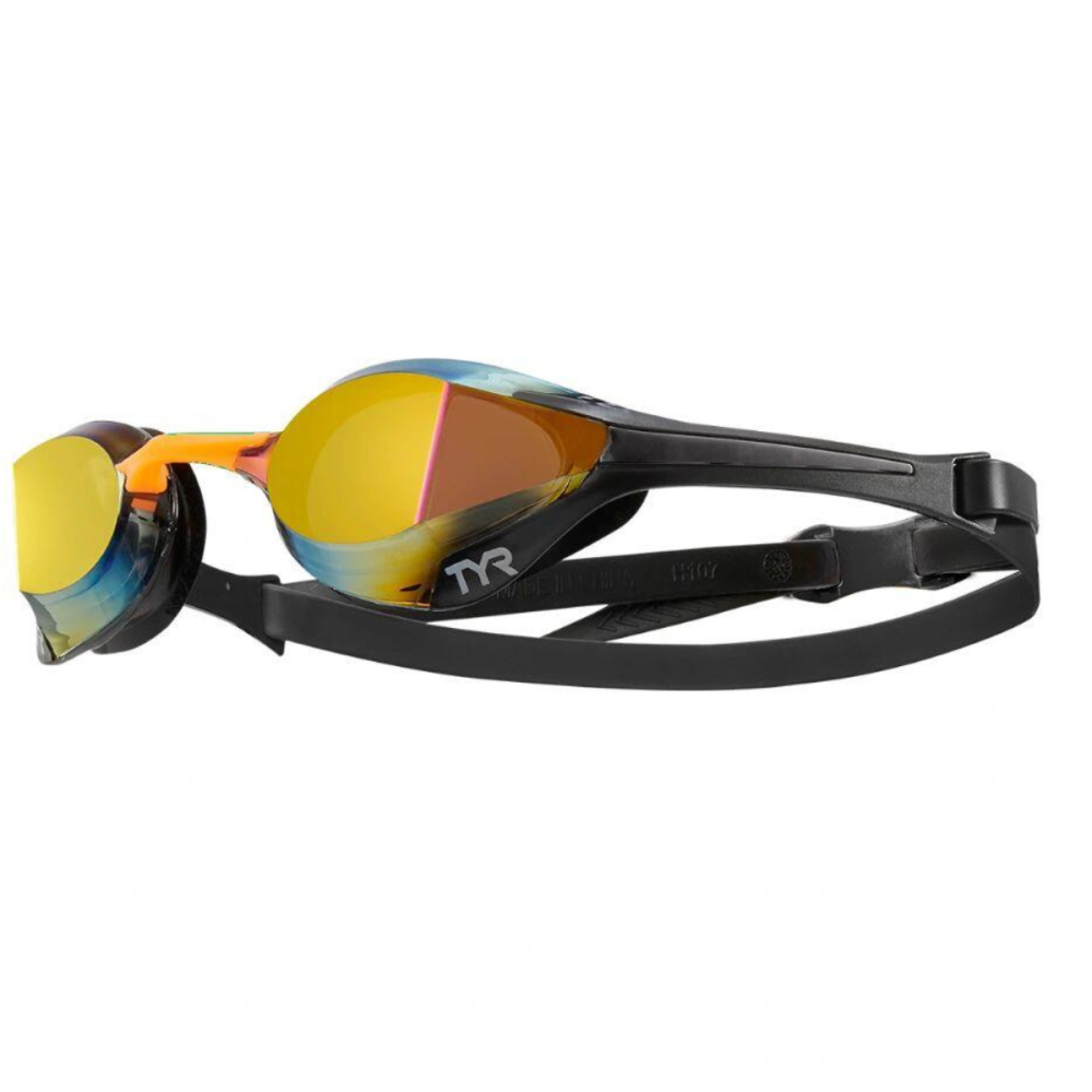 TYR ADULT TRACER-X ELITE MIRRORED RACING GOGGLES // GOLD-ORANGE-BLACK