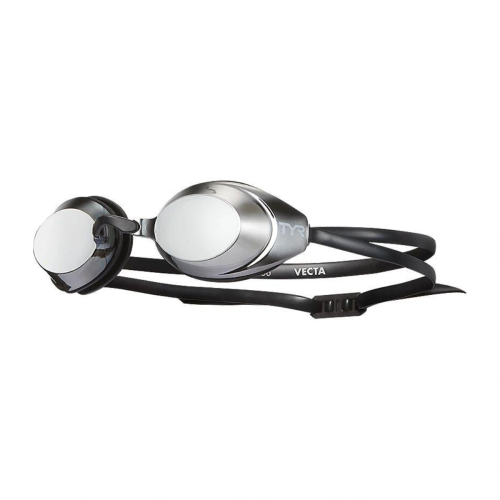 TYR ADULT VECTA MIRRORED RACING GOGGLES // SILVER-BLACK