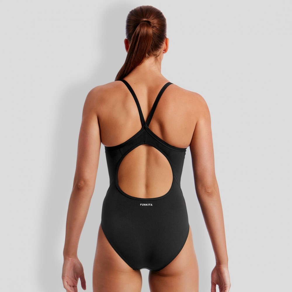 Γυναικείο μαγιό ολόσωμο FUNKITA Diamond Back One Piece - Still Black