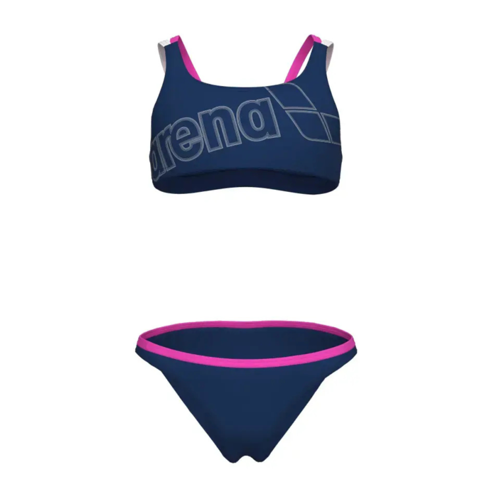 ΠΑΙΔΙΚΟ ΜΑΓΙΟ ARENA Girl'S Logo Swimsuit Two Pcs // Μπλε-Ροζ