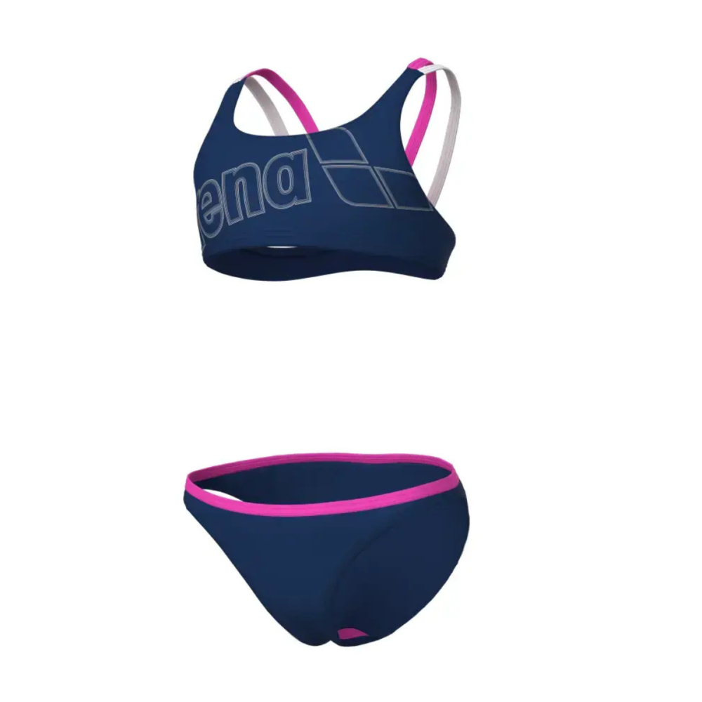 ΠΑΙΔΙΚΟ ΜΑΓΙΟ ARENA Girl'S Logo Swimsuit Two Pcs // Μπλε-Ροζ