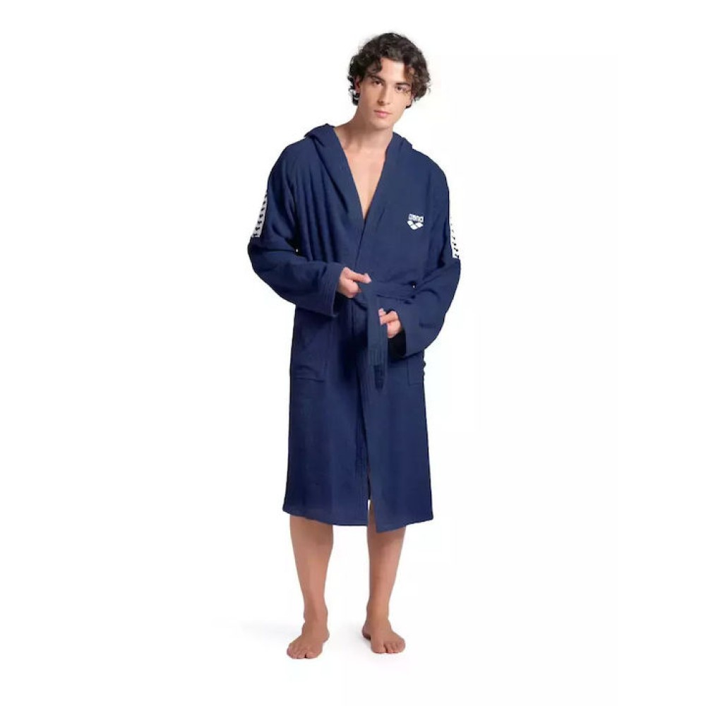 Μπουρνούζι ARENA Team Stripe 100% βαμβάκι - Navy Μπλε