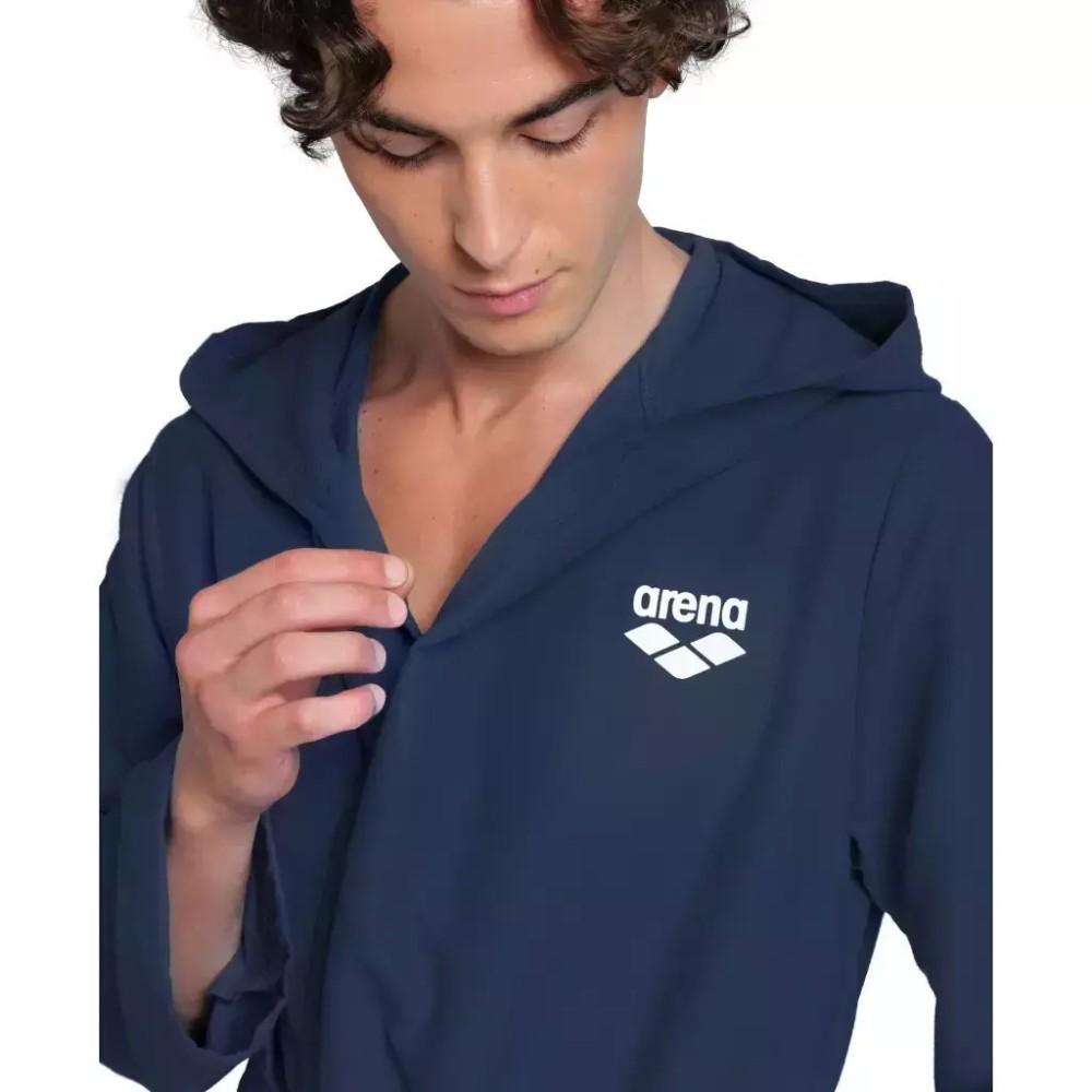 Μπουρνούζι ARENA Team Stripe 100% βαμβάκι - Navy Μπλε