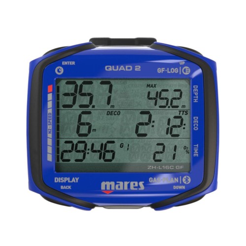 QUAD 2 BLUE DIVE COMPUTER MARES