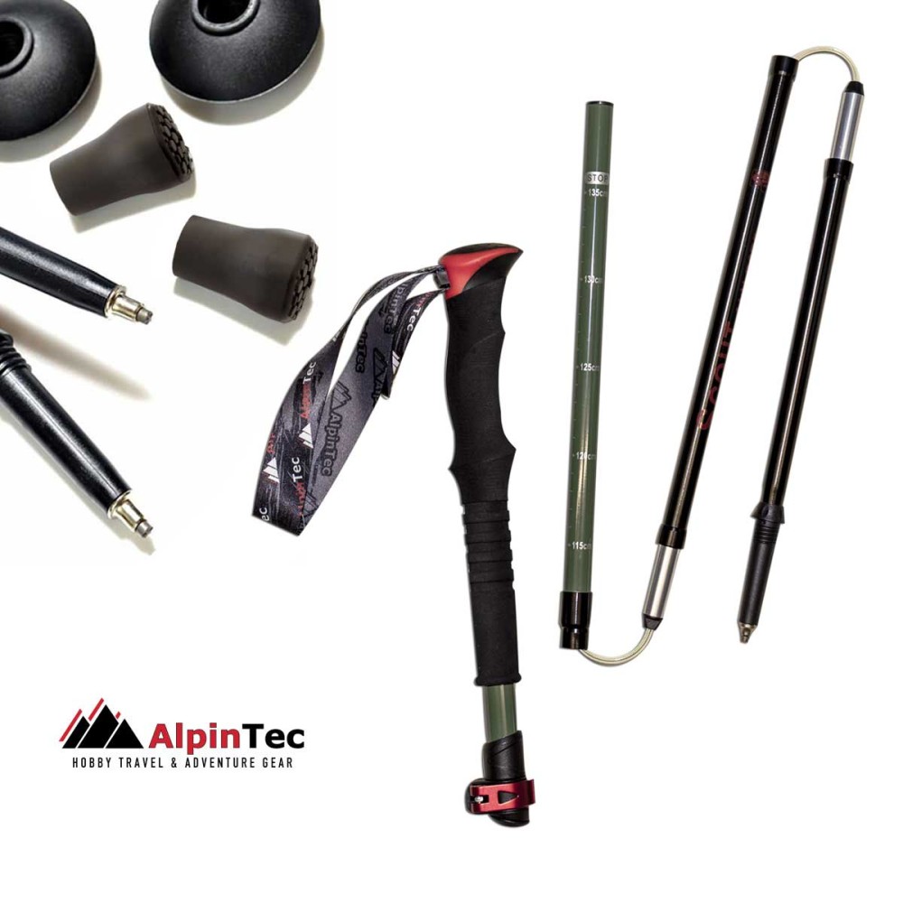 Μπατόν ALPITEC Πεζοπορίας Scout Alum (Z-POLES) - Χακί
