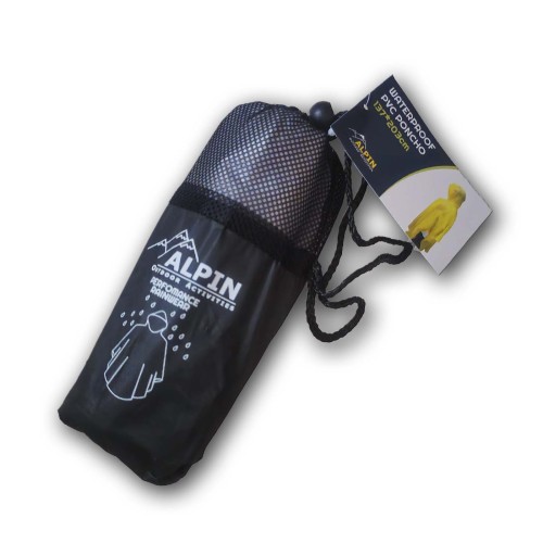 Alpin PVC Αδιάβροχο Poncho // Μαύρο