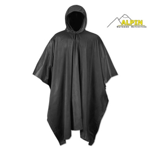 Alpin PVC Αδιάβροχο Poncho // Μαύρο