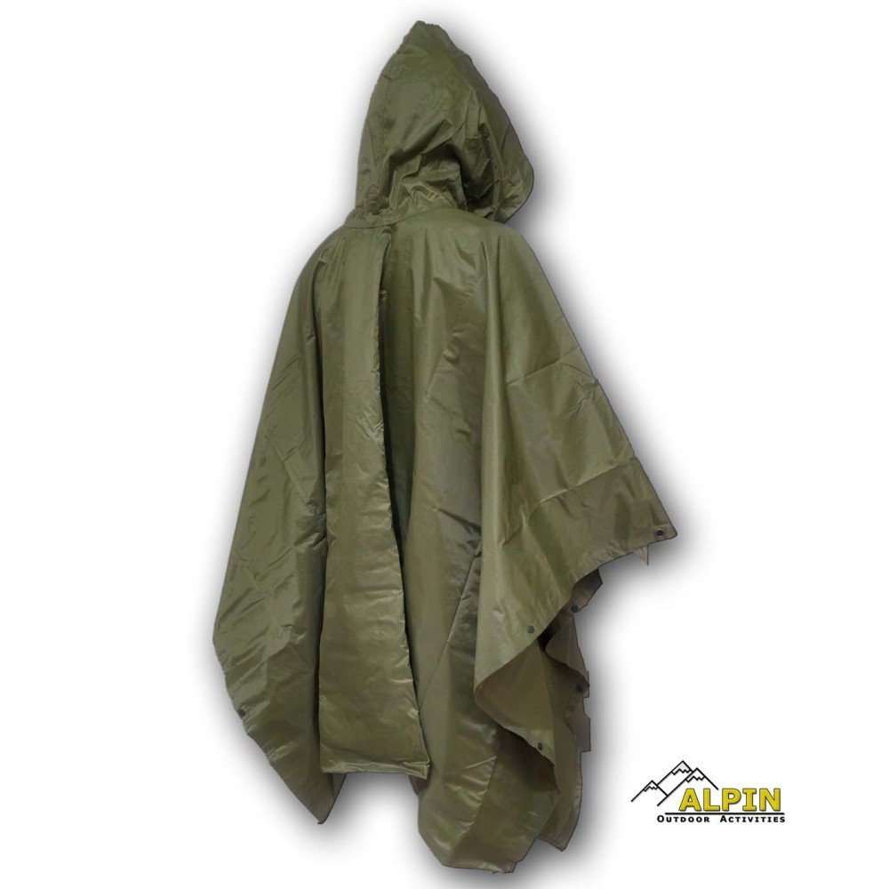 Alpin Rain Poncho 210TPu XL152*203cm Pvc Coating // Πράσινο