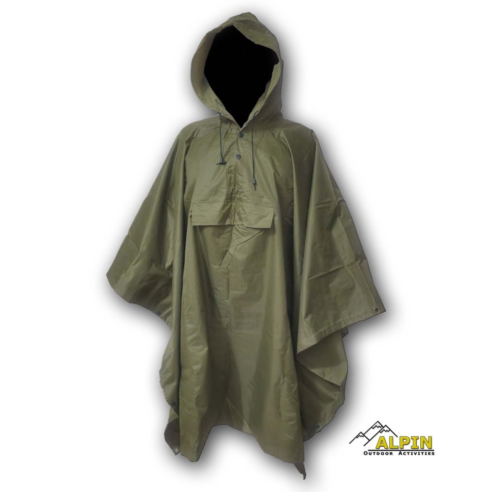 Alpin Rain Poncho 210TPu XL152*203cm Pvc Coating // Πράσινο