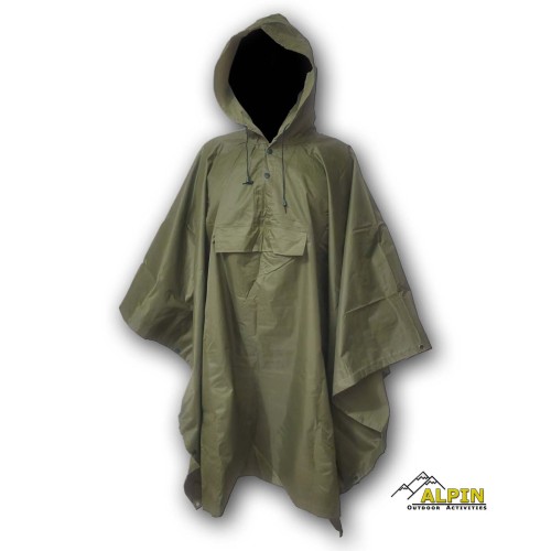 Alpin Rain Poncho 210TPu XL152*203cm Pvc Coating // Πράσινο