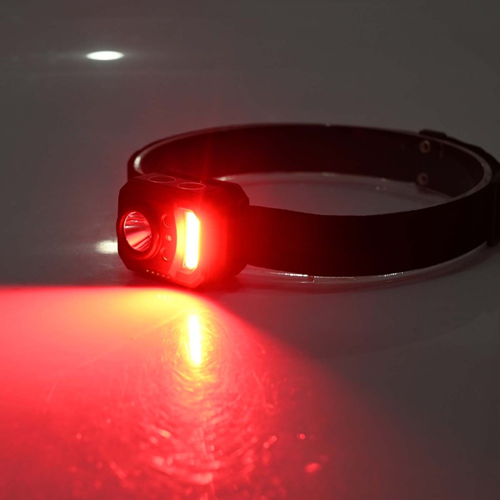 Φακος κεφαλης ALPIN Ελαφρύς Sensor 350lm,Κοκκινο+UV Cob