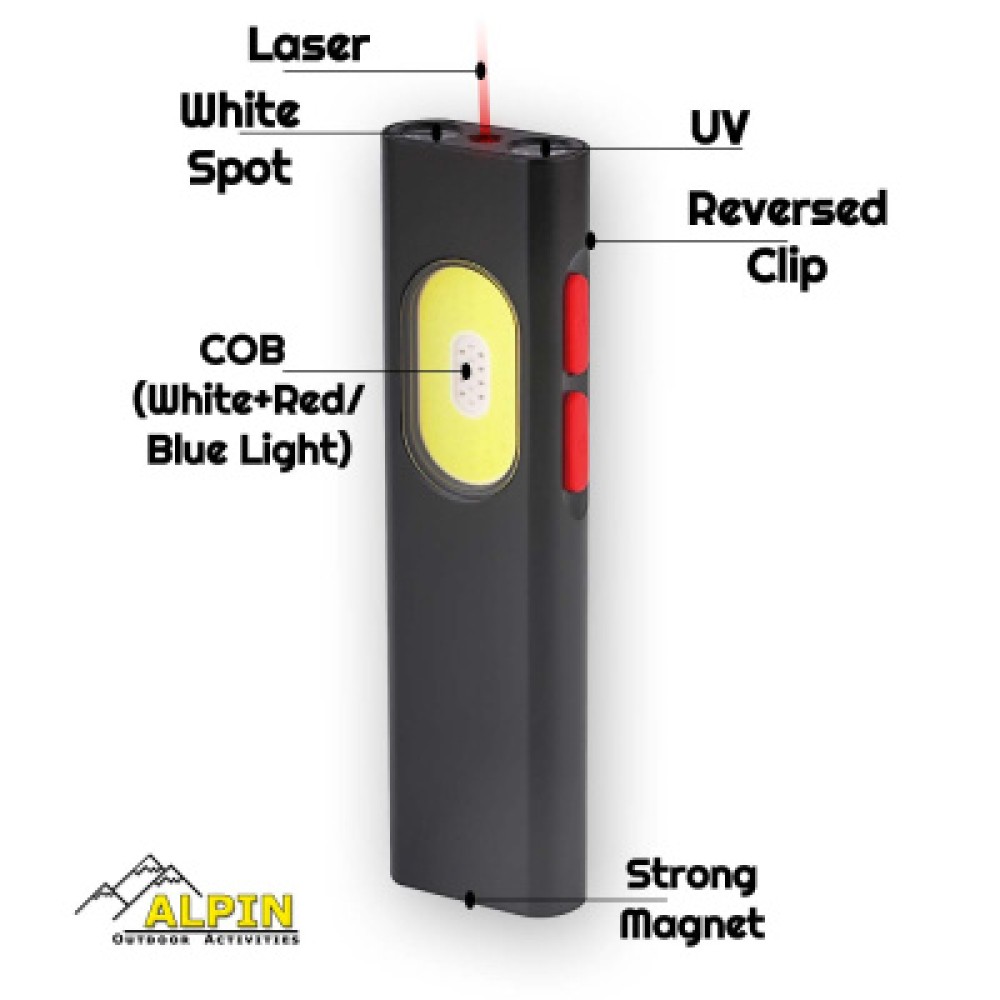Διπλος Φακος Εργασιας Alpin Fellow4+ 1000Lm+UV+Laser+Magnet