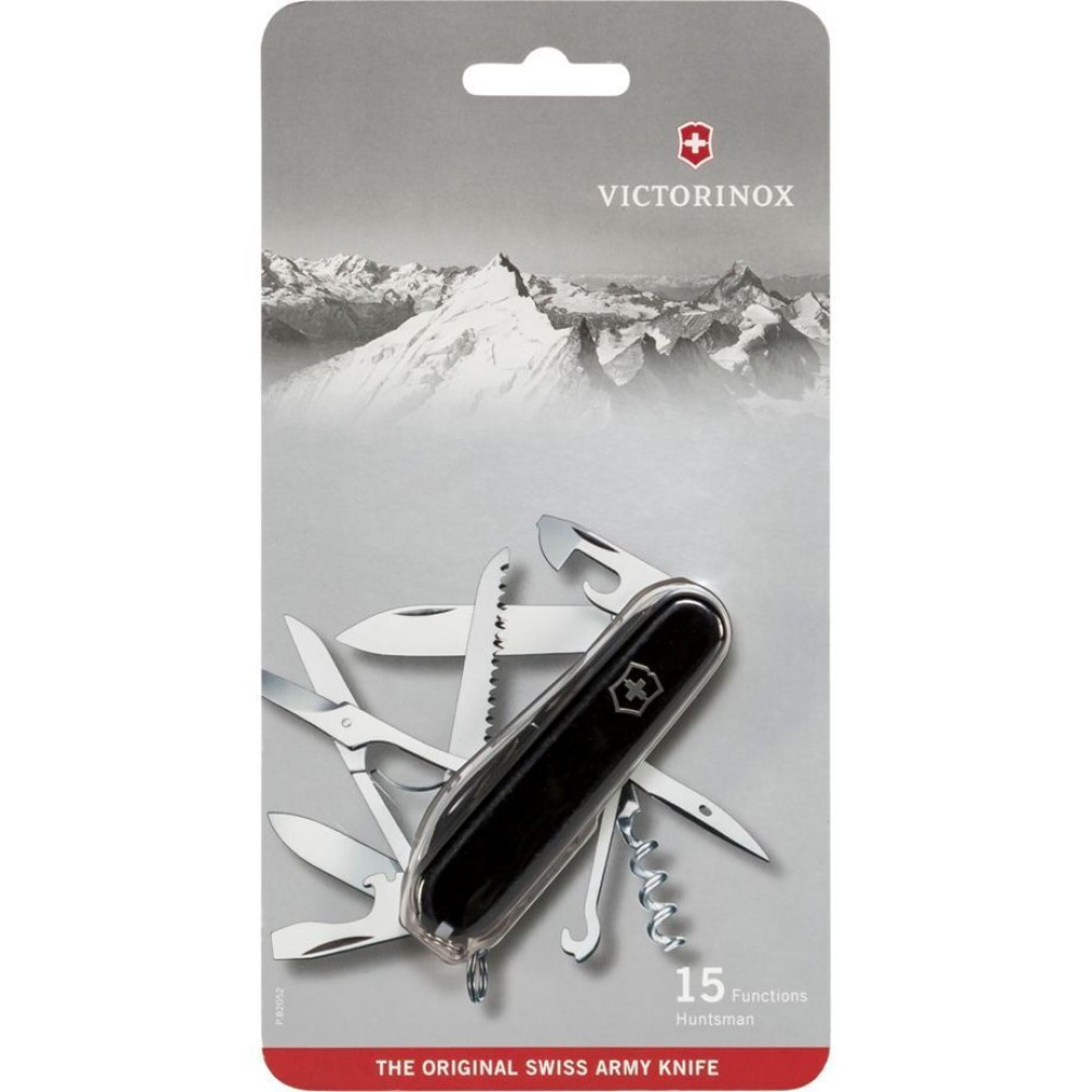 Ελβετικός Σουγιάς VICTORINOX Huntsman 1.3713.3B1 // Μαύρος - Blister