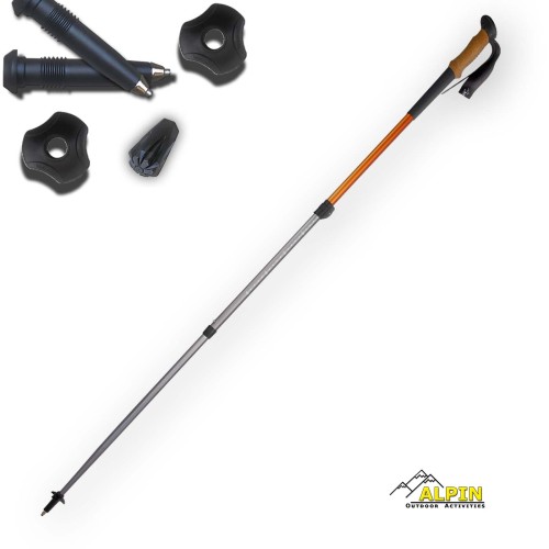 Μπατόν Πεζοπορίας Alpin Ultralight Aero II- Βαση Camera // Πορτοκαλί