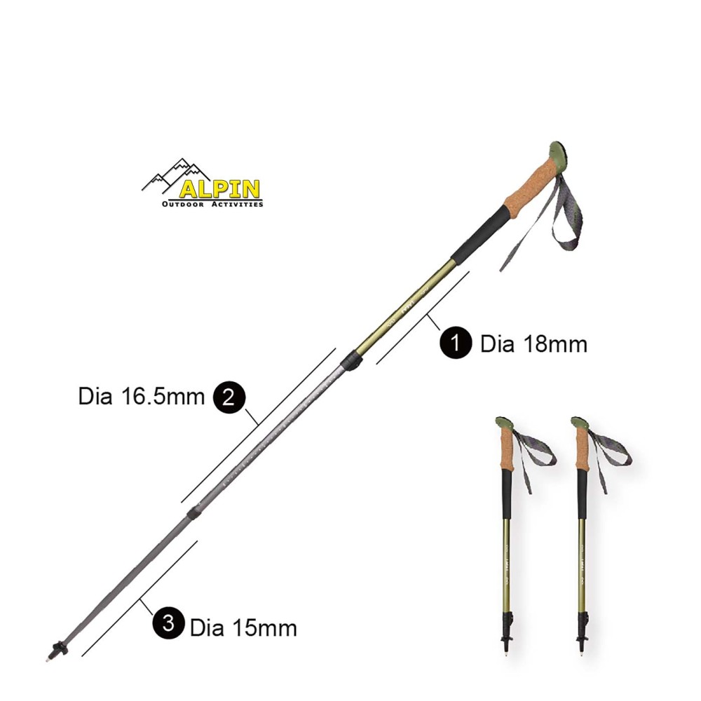 Μπατόν Πεζοπορίας Alpin Ultralight Aero II- Βαση Camera // Μαύρο