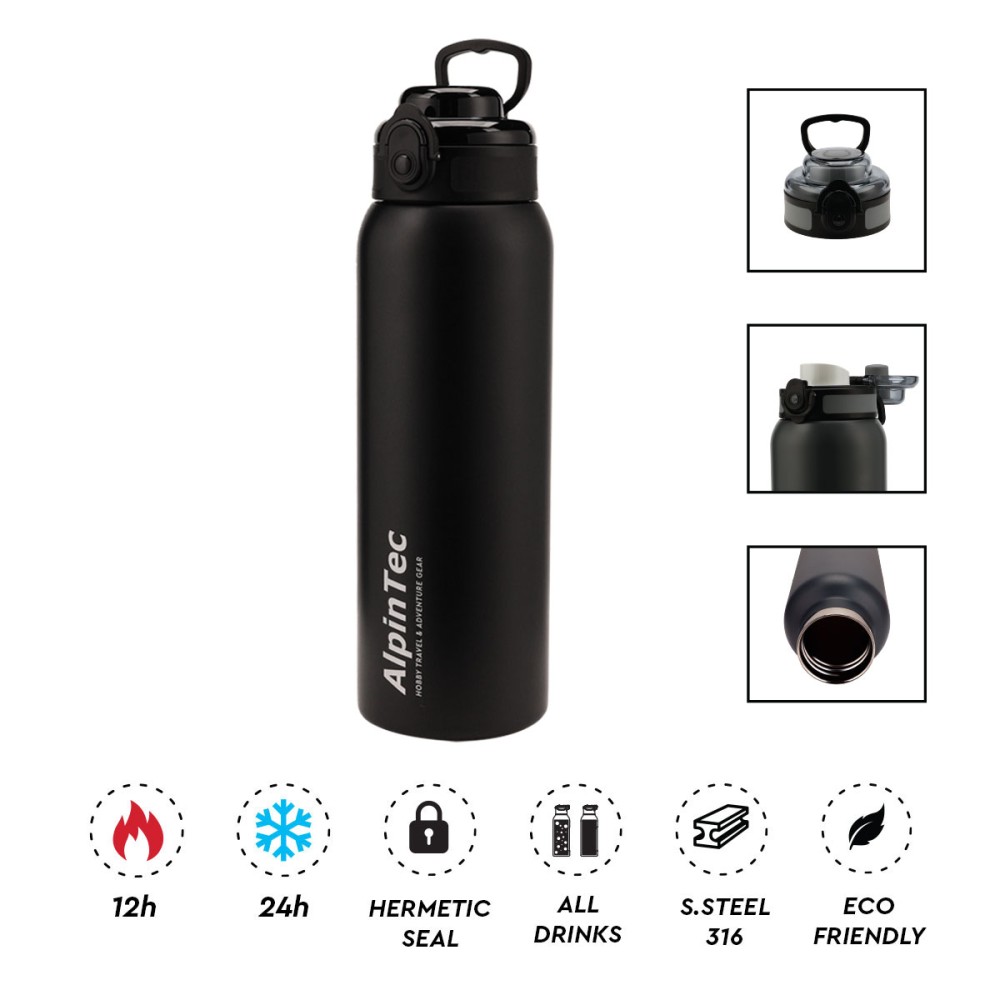 Θερμός ALPINTEC Wayfarer 1000ml - Μαύρο