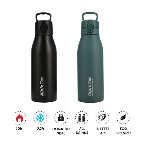 Θερμός ALPINTEC Fellow2 600ml - μαύρο