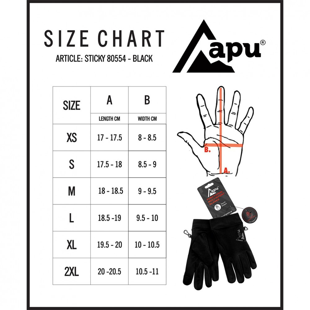 Γάντια APU Inner Sticky - Printed Black