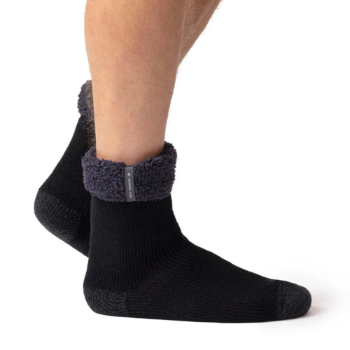 Ανδρικές κάλτσες HEAT HOLDERS Original Sleep Socks with Feather Turnover Top - Black