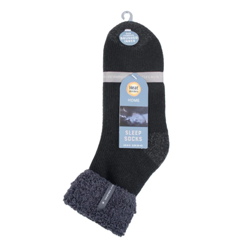 Ανδρικές κάλτσες HEAT HOLDERS Original Sleep Socks with Feather Turnover Top - Black