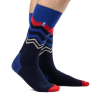 Ανδρικές κάλτσες HEAT HOLDERS Original Ultra Lite Long Ski & Snow Sports Socks - Navy Zig Zag
